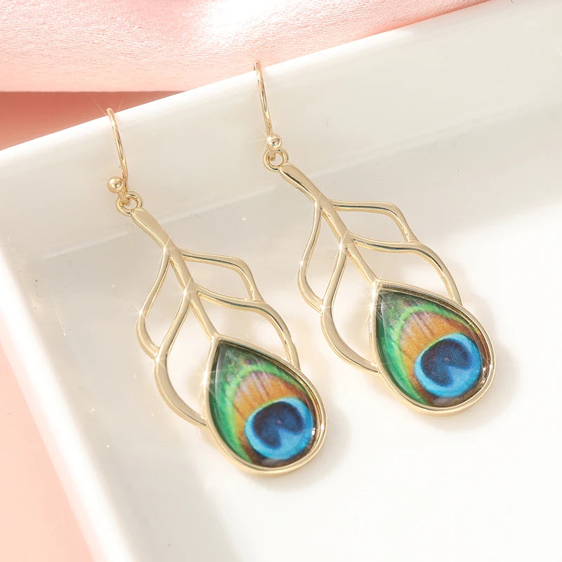 Peacock Feather Earrings