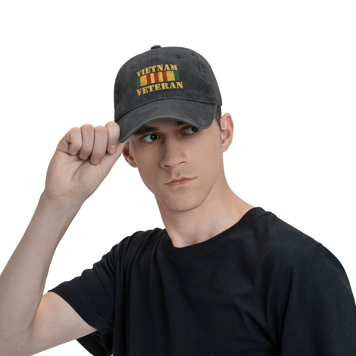Vintage Veteran Service Medal Baseball Cap