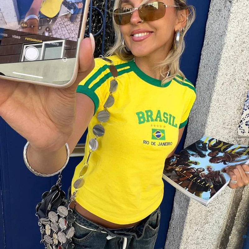Brazil Flag Tee for Women