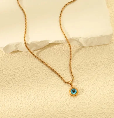 Gold Zircon Evil Eye