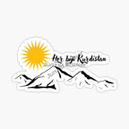 Kurdistan Map National Flag and Emblem Sticker