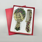 Peacock Opening Screen Handle Mirror