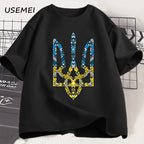 Ukraine Emblem Printed T-shirt O-Neck