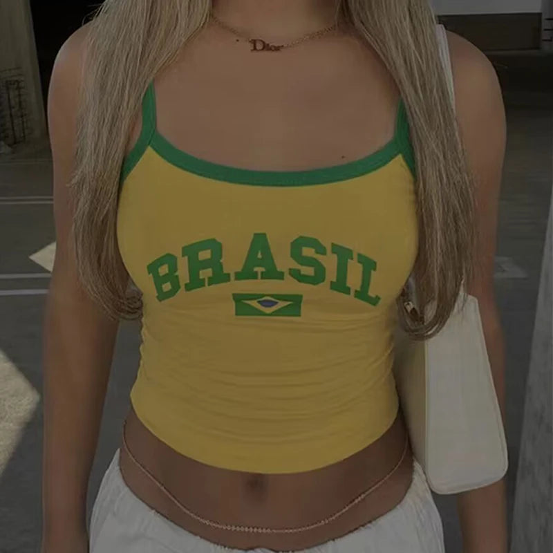 Brazil Aesthetic Crop Top for Women