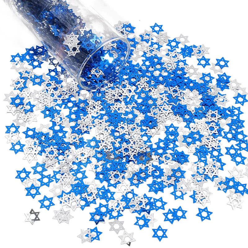 Hanukkah Party Blue Silver Star Festival Home Table Decoration
