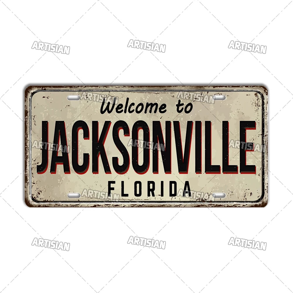 Welcome To USA City Car Plate