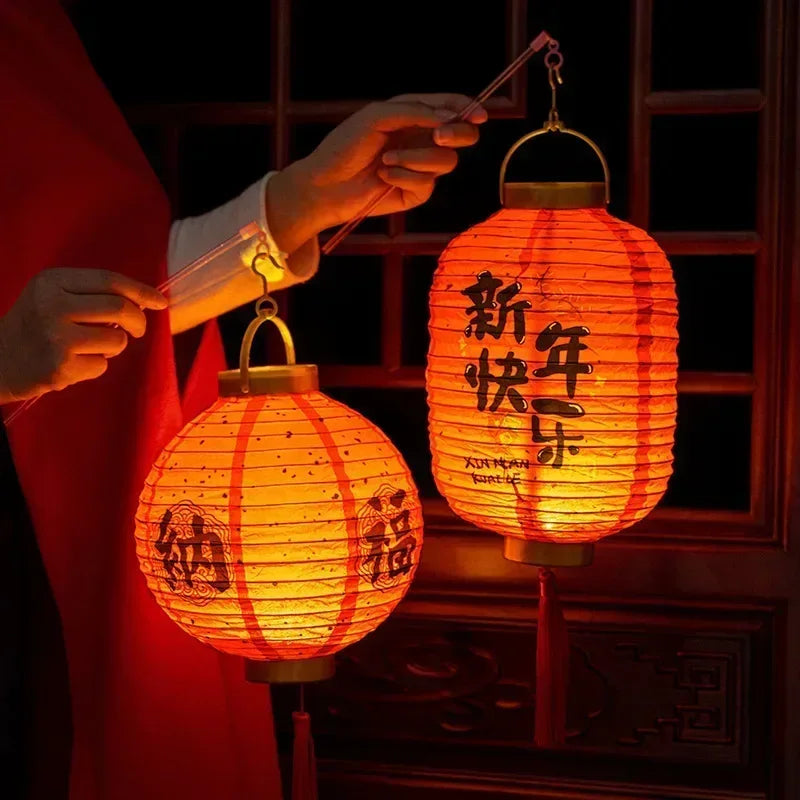 Chinese lamp LED Glowing classical red paper lantern