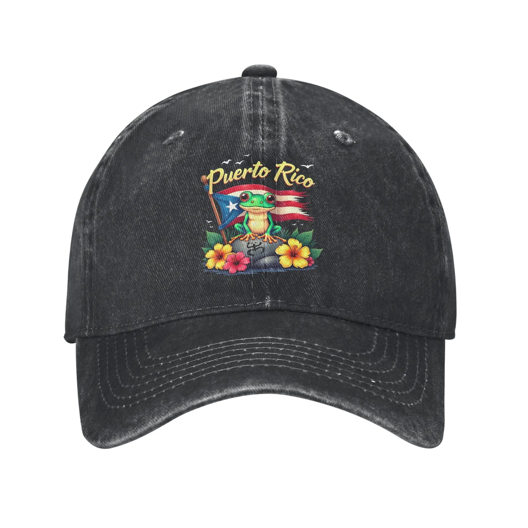 Hispanic Heritage Month Puerto Rico Coqui Frog Taino Symbol Baseball Cap