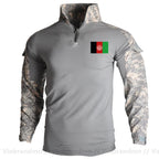 Afghan Flag Design Men's Long Sleeve Combat Uniform