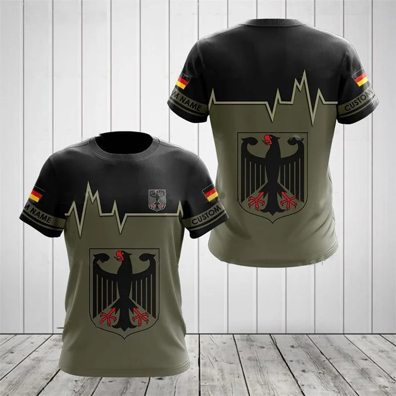 Men's German flag pattern short-sleeved shirt