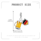 German Beer Flag Pendant Fit Bracelet