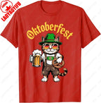 Funny Oktoberfest Cute Cat Pretzel Beer Funny Party Adults T-Shirt