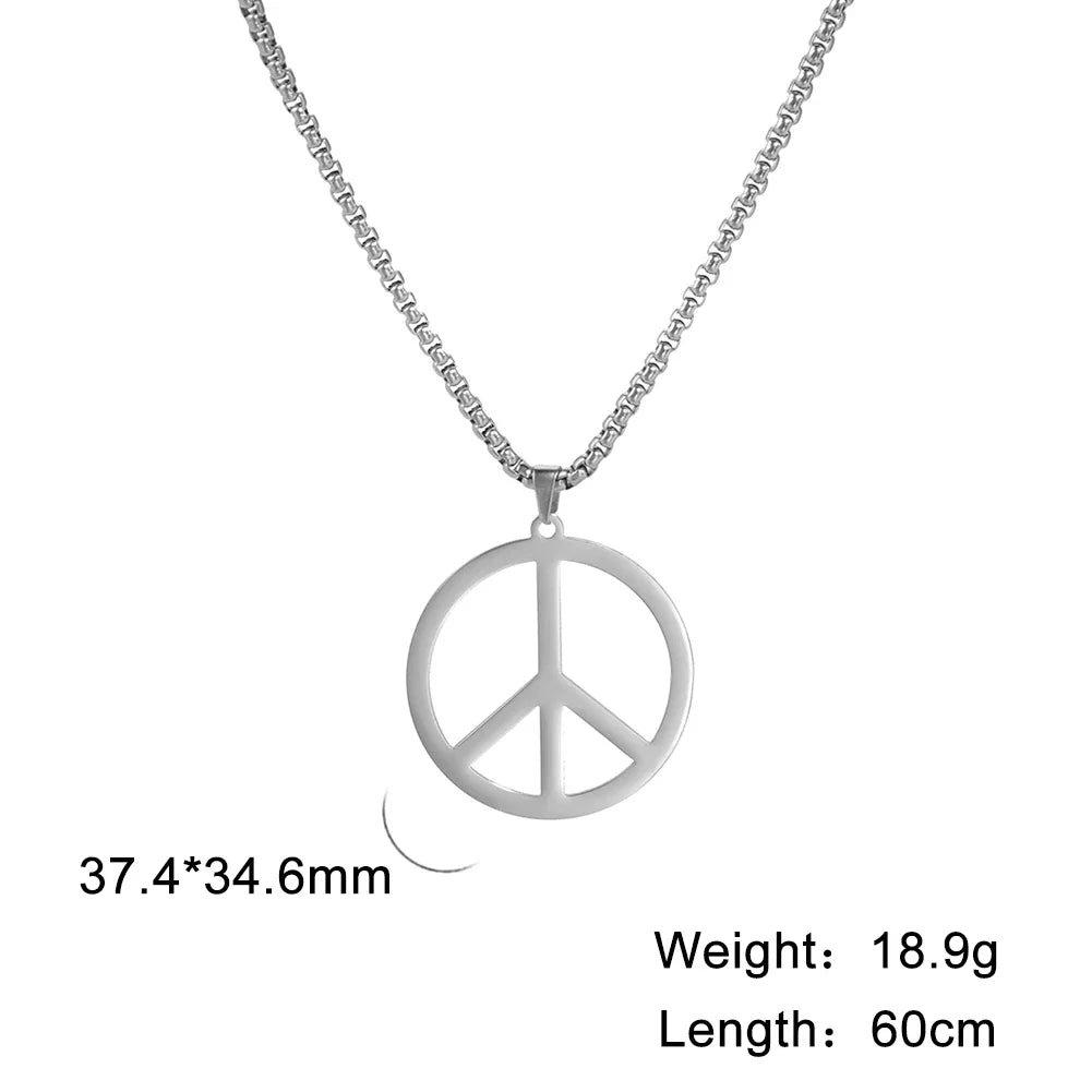 Hippie Style Peace Sign Necklace