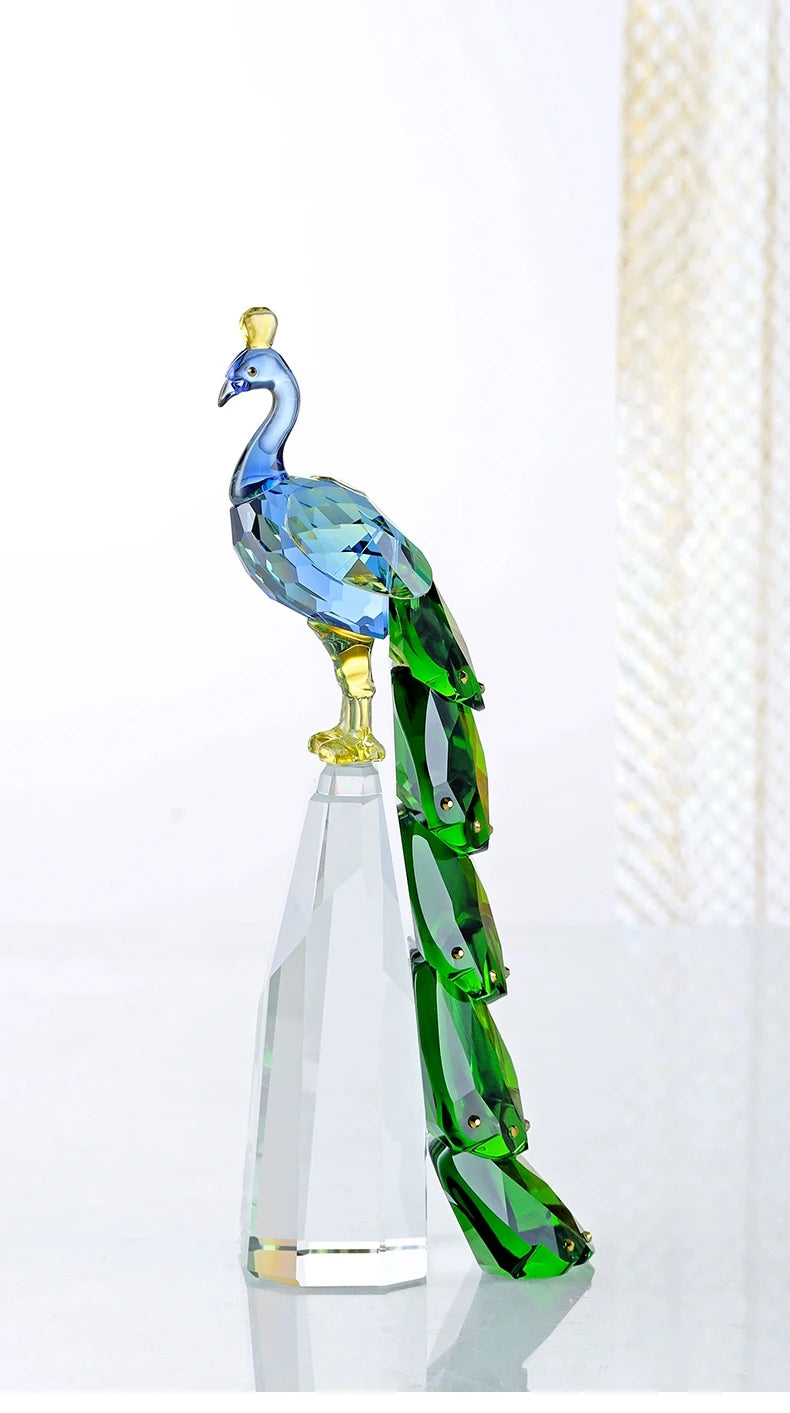 Crystal Peacock Sculpture Ornament