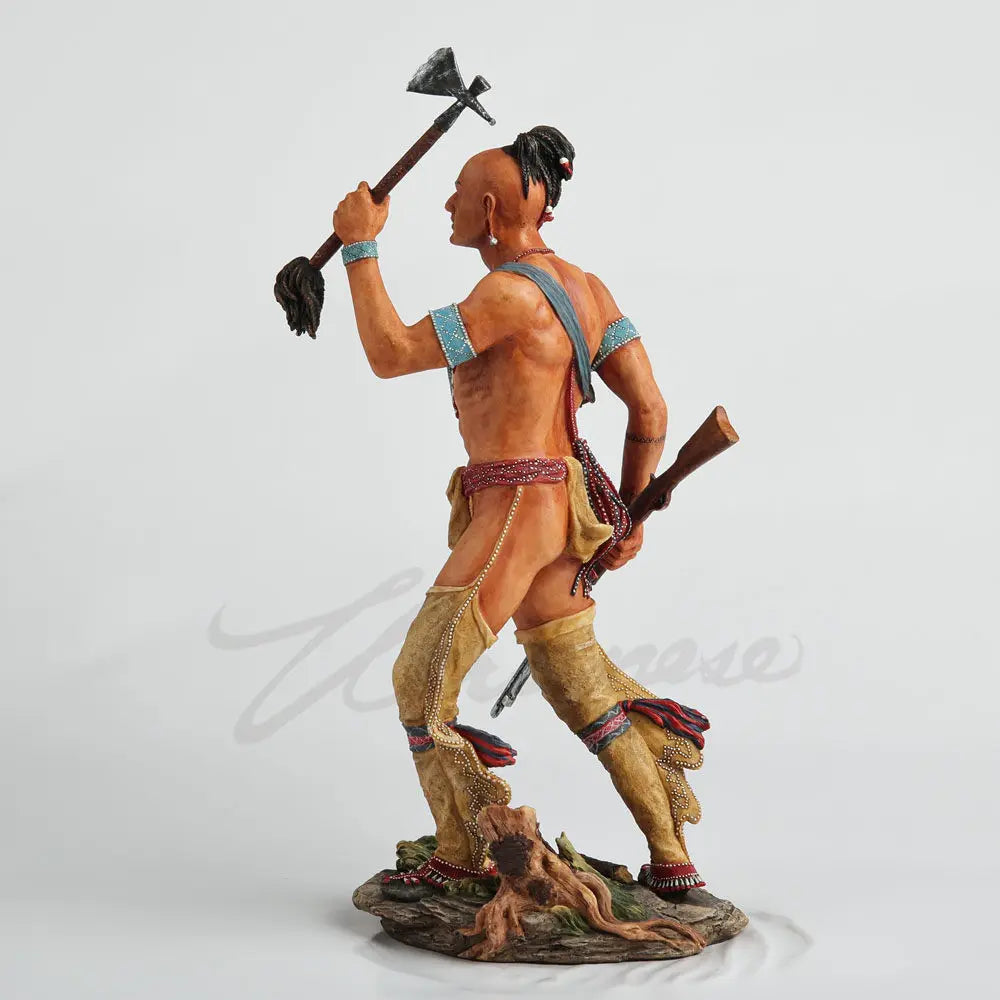 Resin Native American Warrior Statue Tribal Hunter Figurine