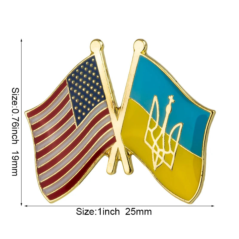 Ukraine Flag Badge with Other Countries
