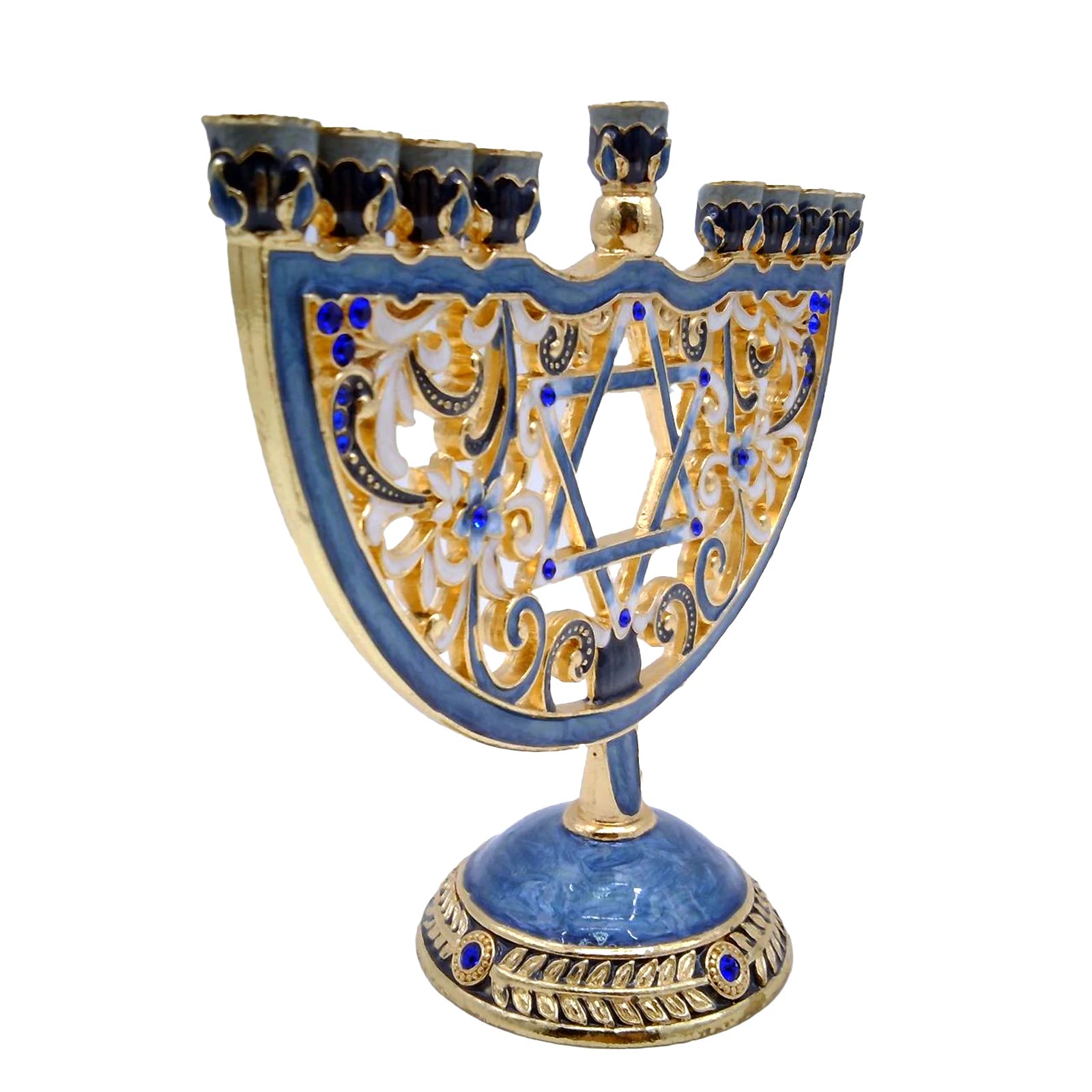Hand Painted Candle Holder for Hanukkah