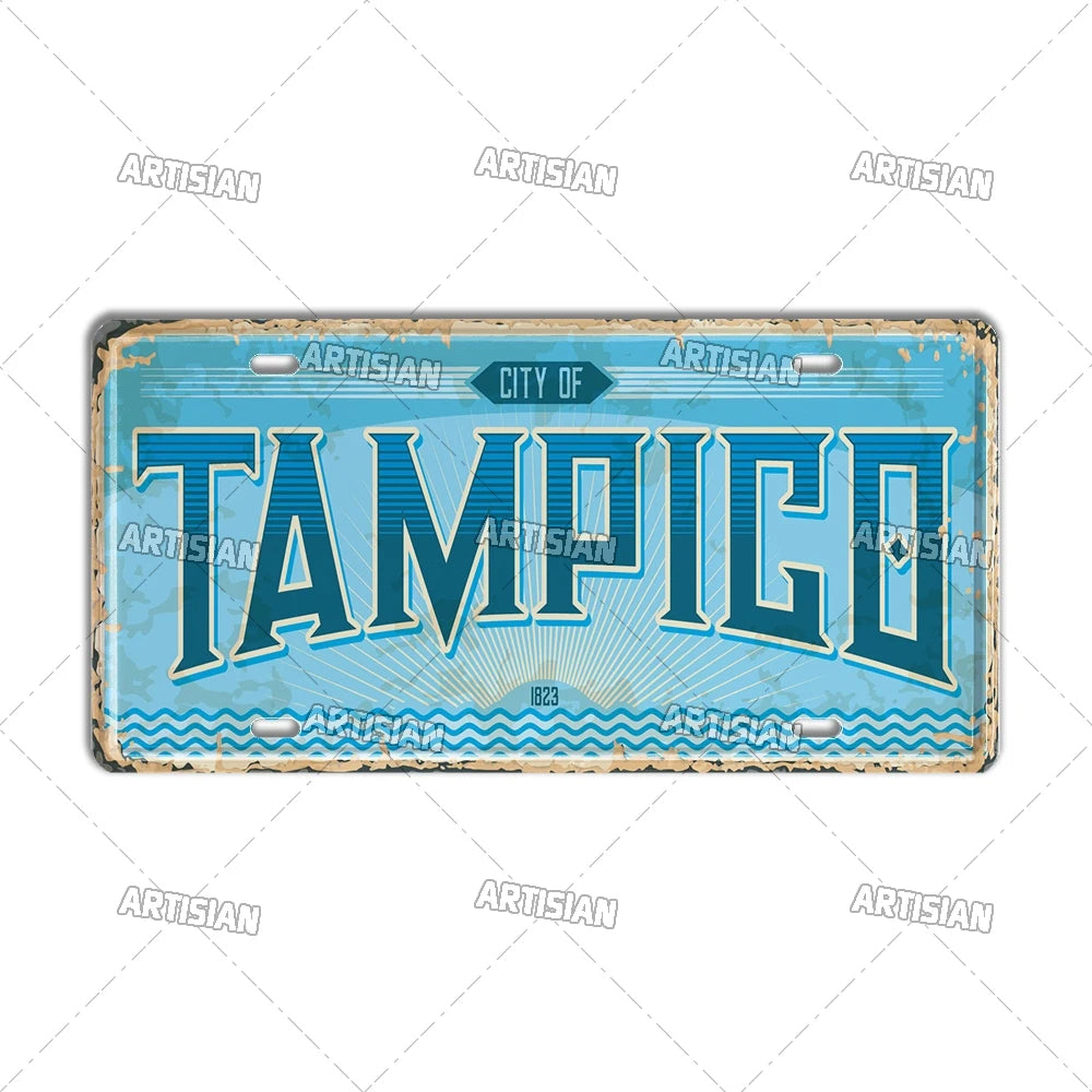 Artisian MEXICO License Plate