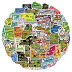 50Pcs United States Travel City Map Stickers