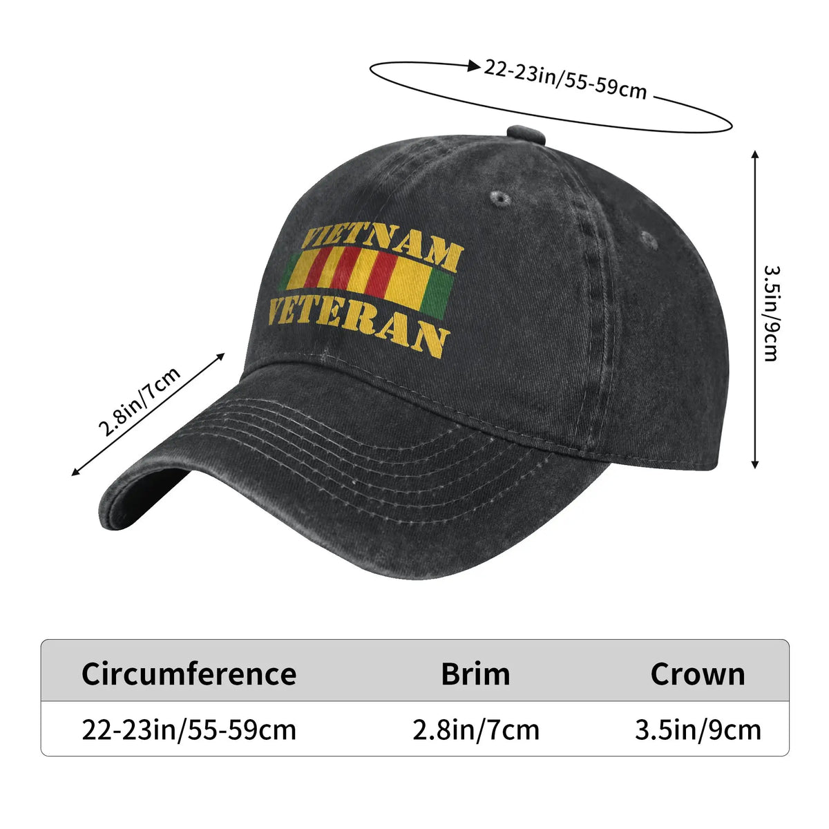 Vintage Veteran Service Medal Baseball Cap
