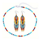 Handmade Colorful Bead Necklace Earrings
