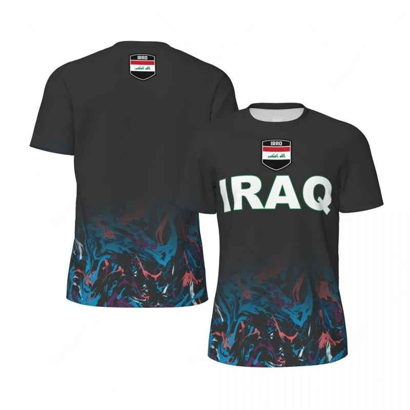 Iraq Flag Football Jersey T Shirt