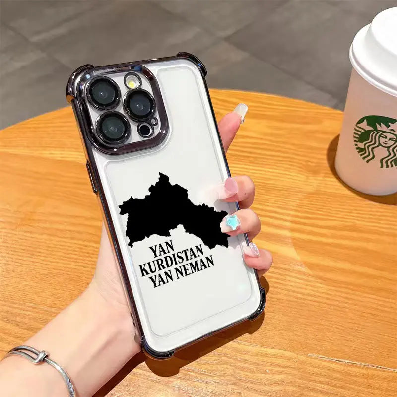 Kurdistanê Map Design Plating Phone Case For iPhone