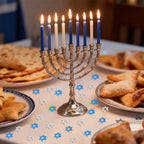 Hanukkah Party Blue Silver Star Festival Home Table Decoration