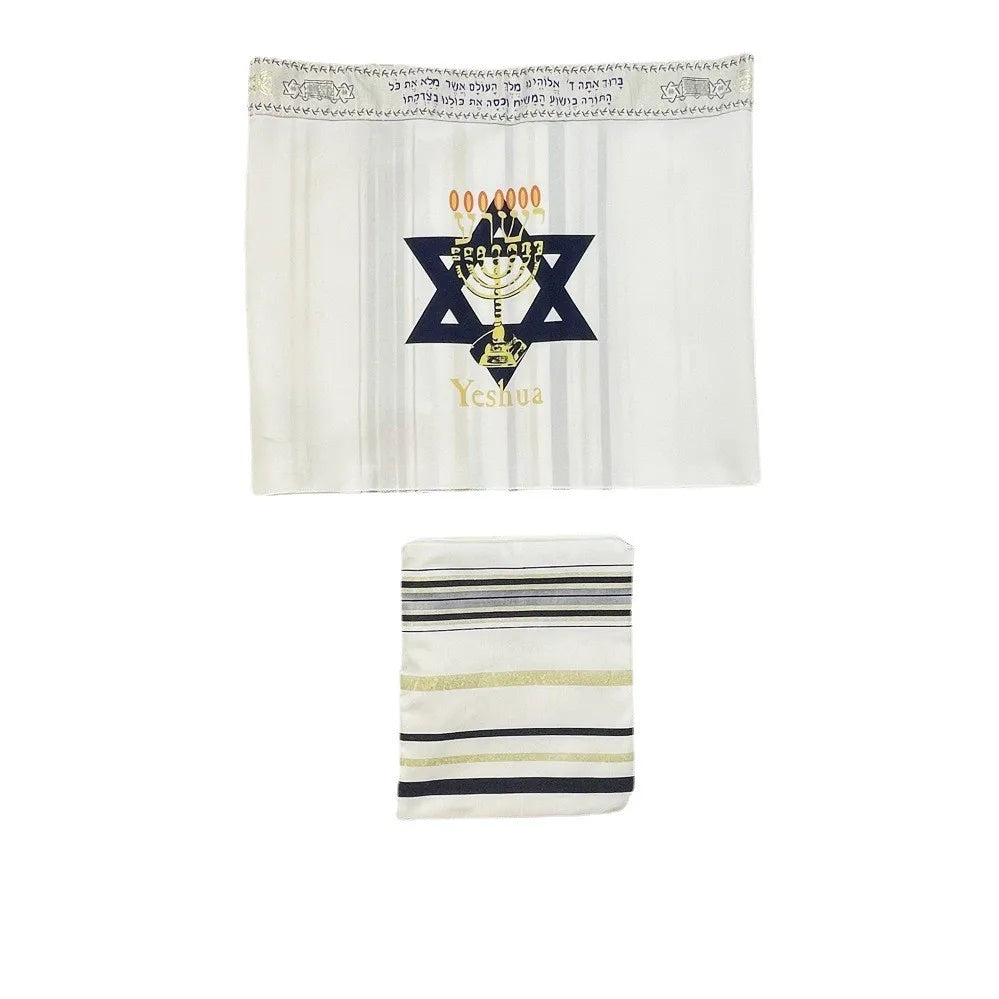 Menorah Tallit Jewish Talit Scarf