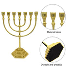 7 Branch Menorah Candle Holder Jerusalem Hanukkah Candle Stand