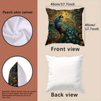 Vintage Oil Painting Peacock Throw Pillow Sofa Cover