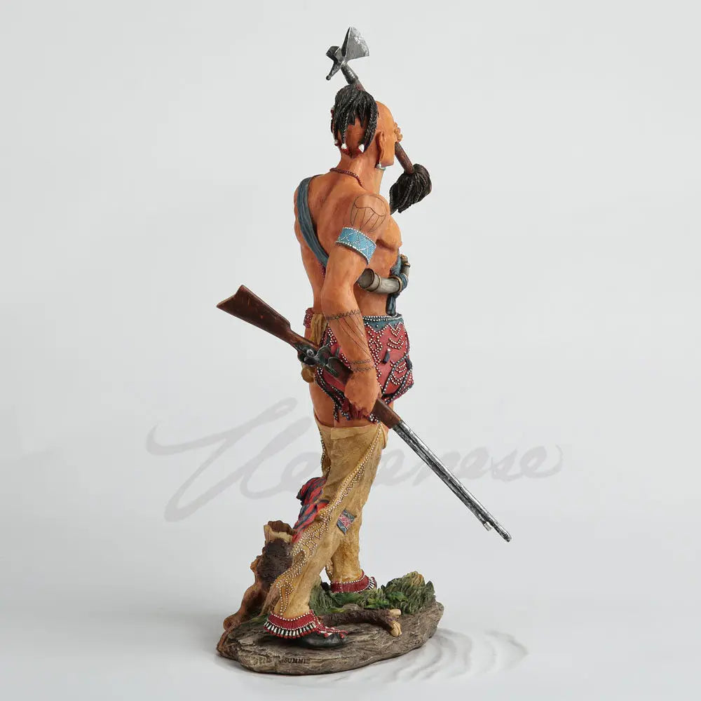Resin Native American Warrior Statue Tribal Hunter Figurine