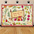 Happy Purim Rosh Hashanah Theme Backdrop Jewish New Year Party