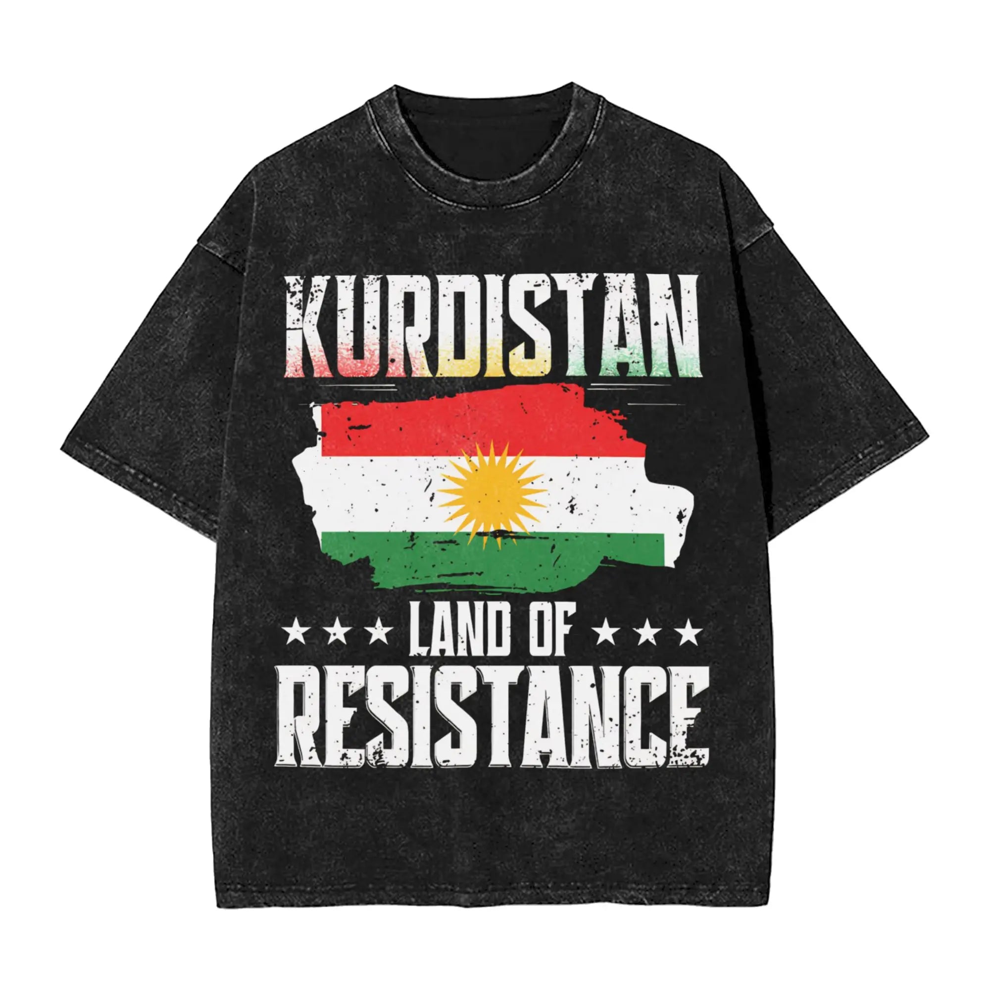 تيشيرت رجالي ونسائي أنا أحب كردستان بتصميم عتيق مغسول 100% قطن ملابس مضحكة بأكمام قصيرة ورقبة مستديرة مقاس 6XL