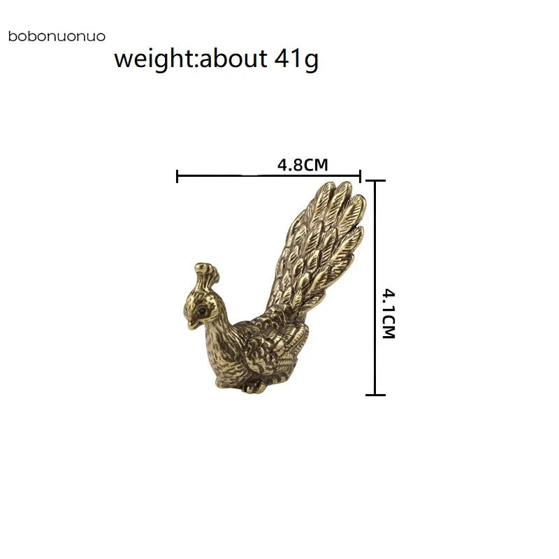 Vintage Antique Peacock Small Statue Ornament