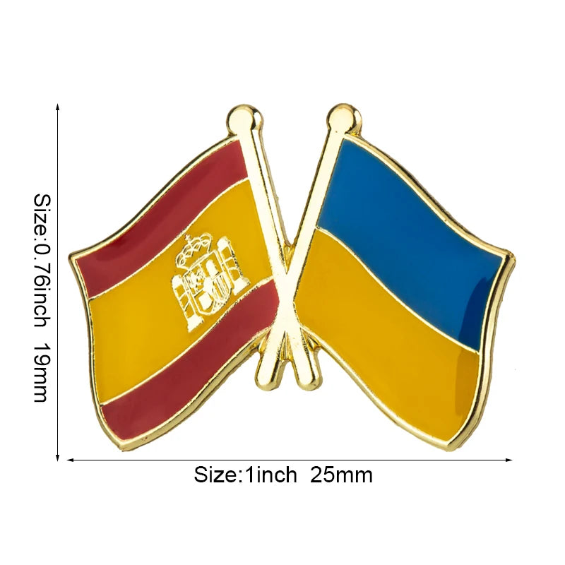Ukraine Flag Badge with Other Countries
