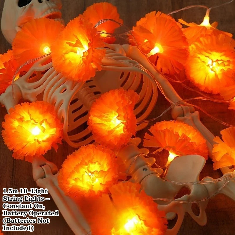 LED Orange Lights Day of The Dead, Halloween, and Diwali
