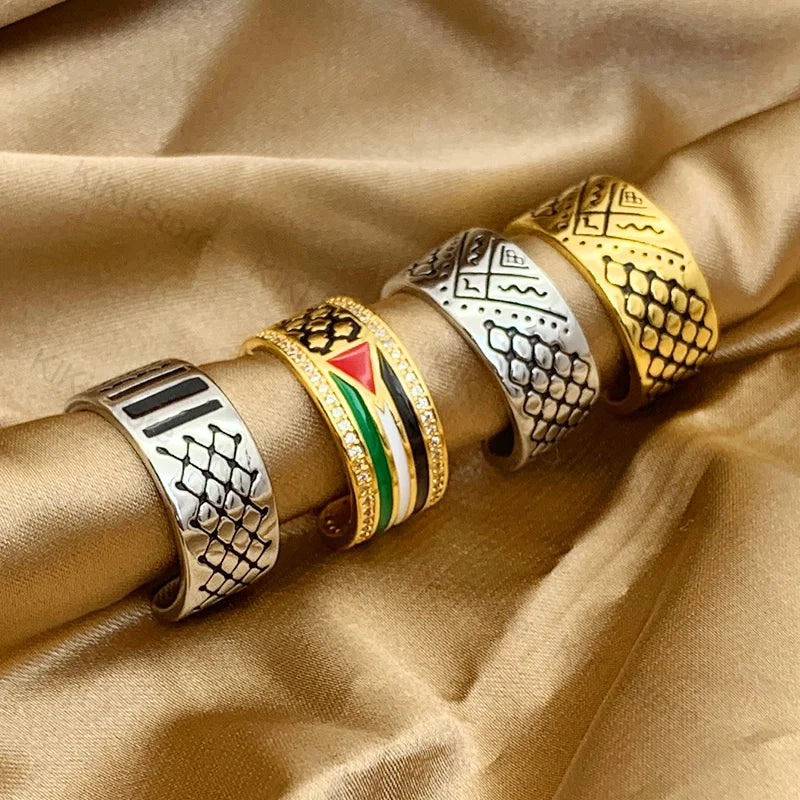 Kufiya Zircon Rings