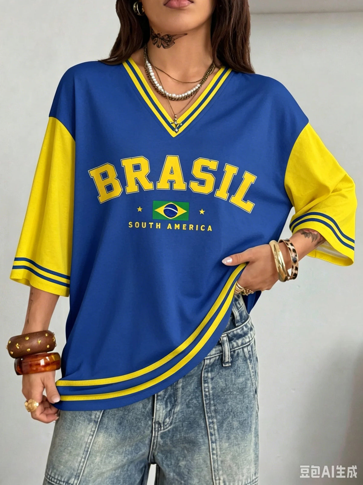 Brazil Letter Flag Graphic Tee
