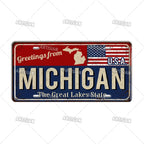 Greeting from USA States Landmark License Plate