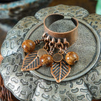 Ethnic Flower Feather Tassel Rings For Women Vintage Antique