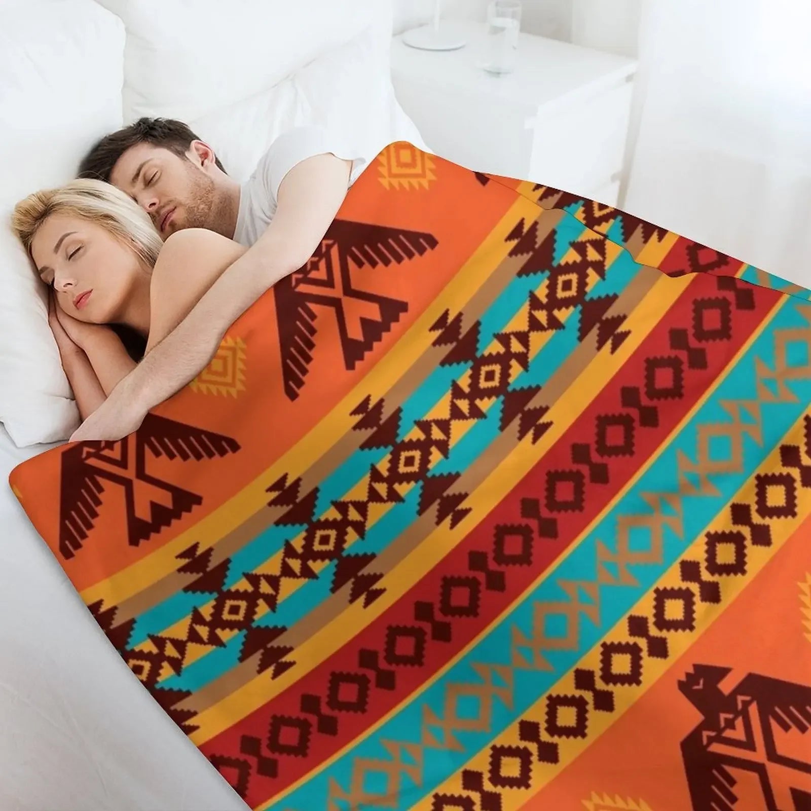 Native American Indian Thunderbird Pattern Throw Blanket