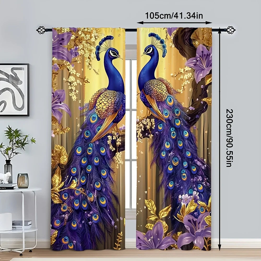 Peacock Fabric Design Home Decor