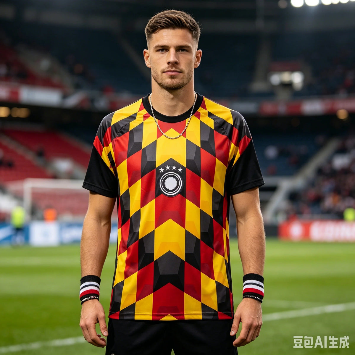 Men's Germanyy 2026 Black Plaid Jersey Football