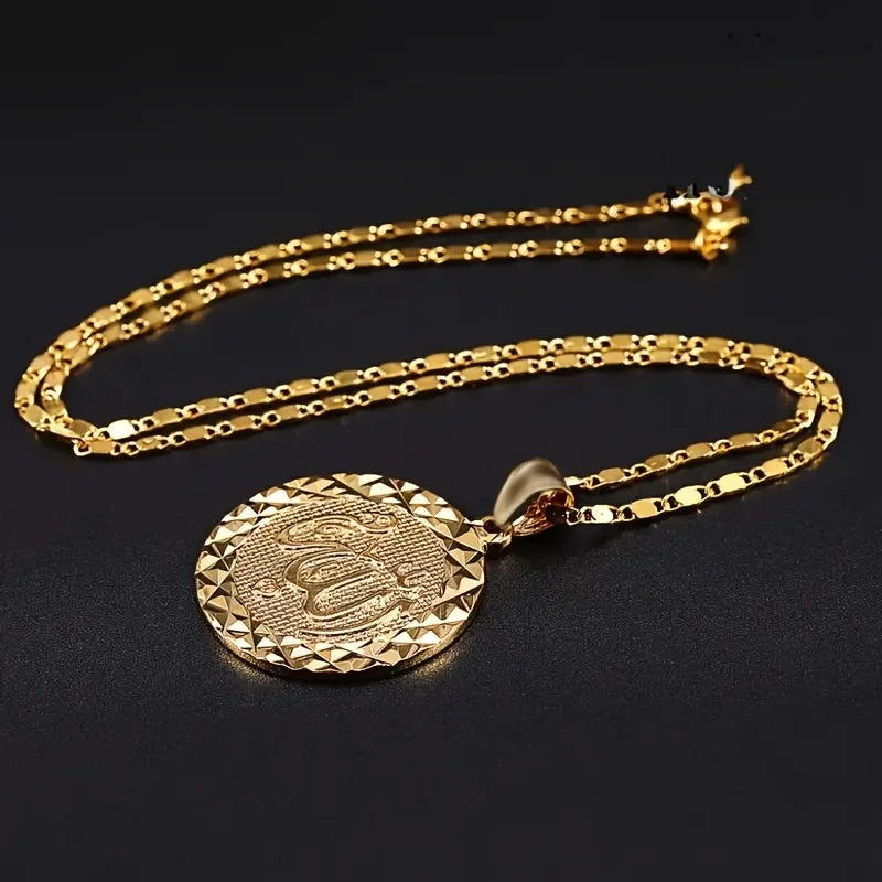 Vintage Golden Color Allah Pendant Necklace