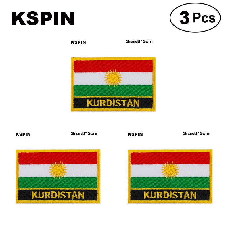 KURDISTAN Shape Flag Patches