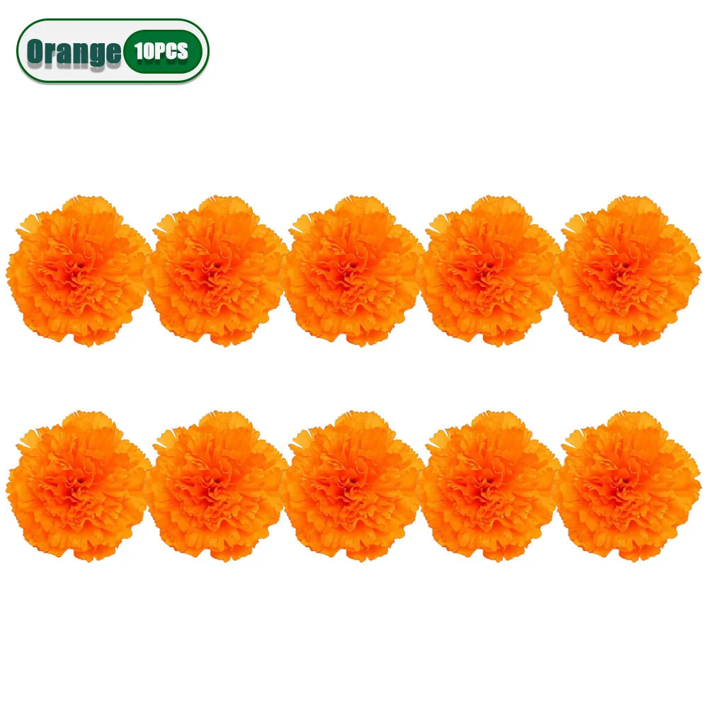 Artificial Carnation Marigold Flower for Diwali, Halloween, and Day of The Dead Party
