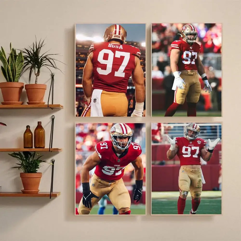 N-Nick B-Bosa Poster Self-adhesive Art  Paper Sticker