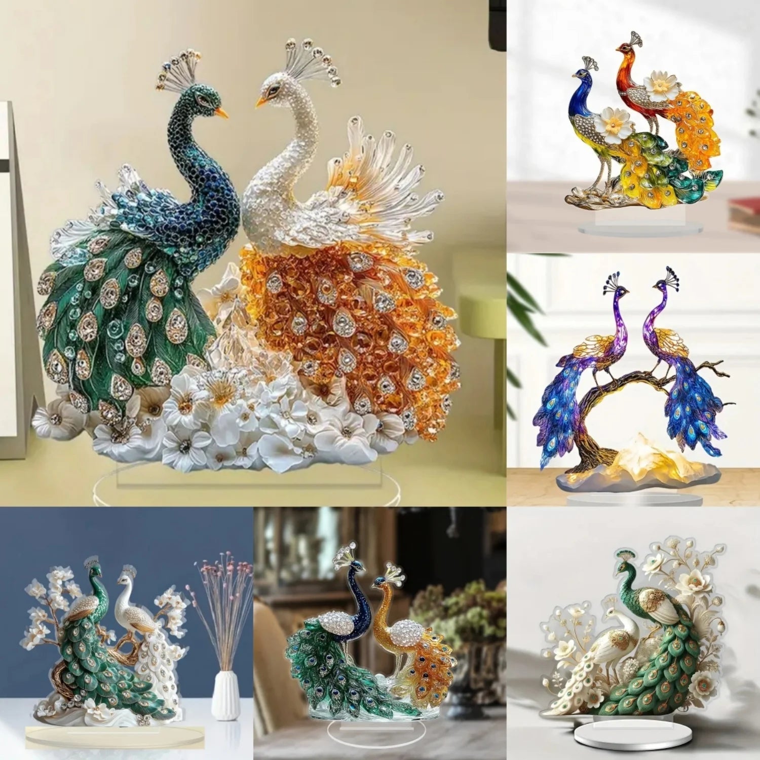 Peacock peacock statue,2D variety of options