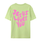 Jesus Loves Me Letter Female Cotton T-Shirts